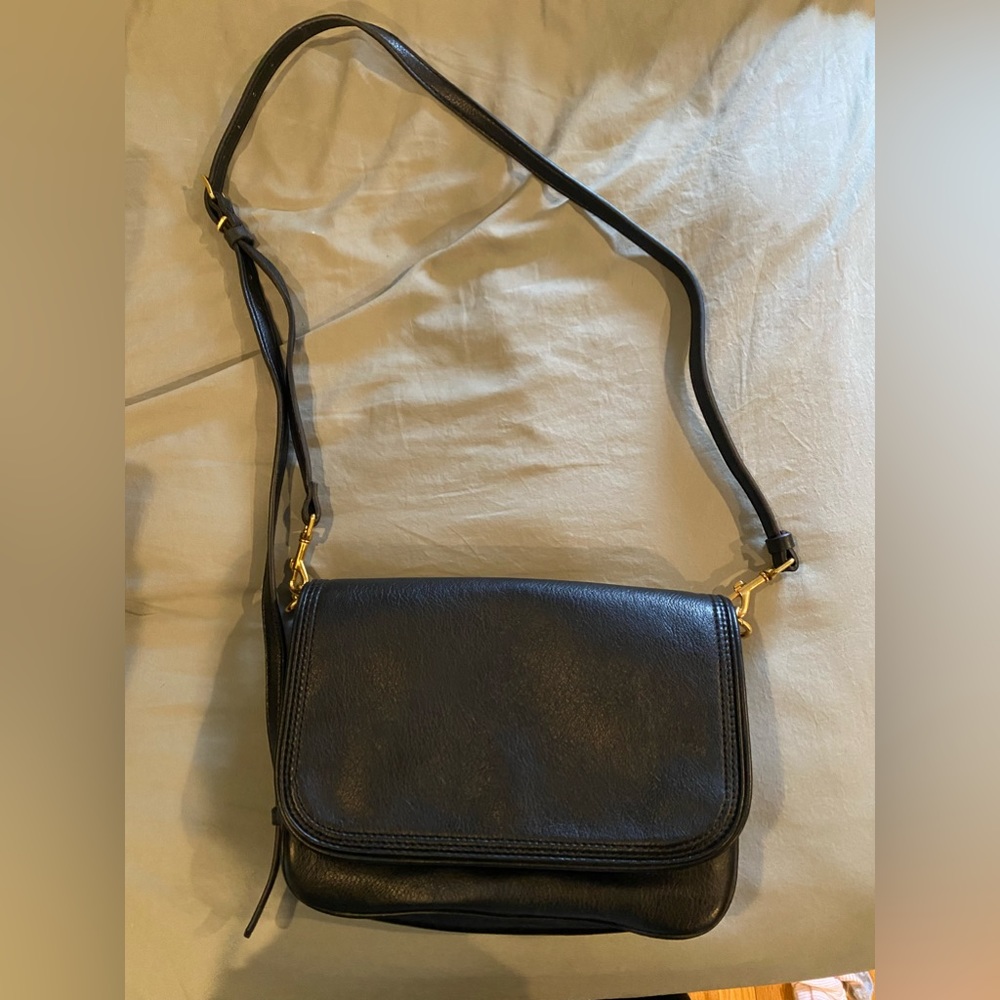 ZARA shoulder bag with adjustable/removable leather and gold chain strap.